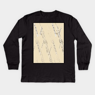 Oboe Pattern in Creme Kids Long Sleeve T-Shirt